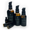 100% Organic, All Natural and Nutrient Dense Face & Body Oil Featuring Black Seed Oil – Byron scented Multi-Purpose Skincare Oil – packaged in Amber Glass Bottles, showing all sizes - Non Greasy, Fast Absorbing, Vegan Friendly, Eco-friendly, Sustainable, Waterless, Unisex - Oasis Black – Organic Botanical Skincare featuring Black Seeds Born in Morocco, Made in small handmade batches Byron Bay, Australia
