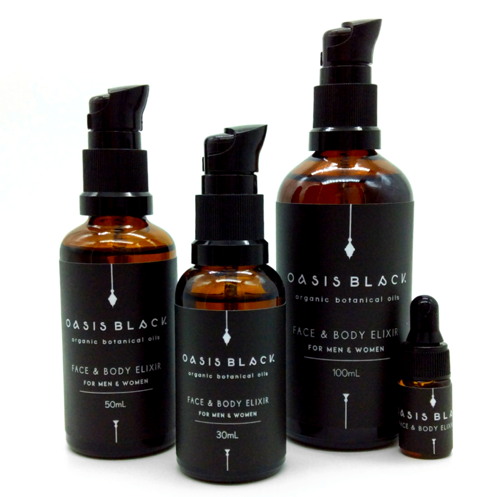 Organic & All Natural Face & Body Oil Featuring Black Seed Oil – Original Multi-Purpose Oil – all sizes - Non Greasy, Fast Absorbing, Vegan Friendly, Waterless, Skincare for Men, Skincare for Women, Unisex - Oasis Black – Organic Botanical Skincare Born in Morocco, Made in Byron Bay