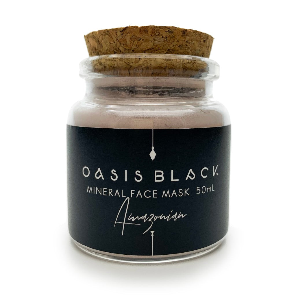 Organic & All Natural Powdered Mud Masks featuring Black Seeds – Amazonian Mineral Clay Face Mask – 50ml Jar - Earth Conscious Packaging, Vegan Friendly, Waterless Skincare, Unisex, Travel Friendly - Oasis Black – Organic Botanical Skincare Born in Morocco, Made in Byron Bay